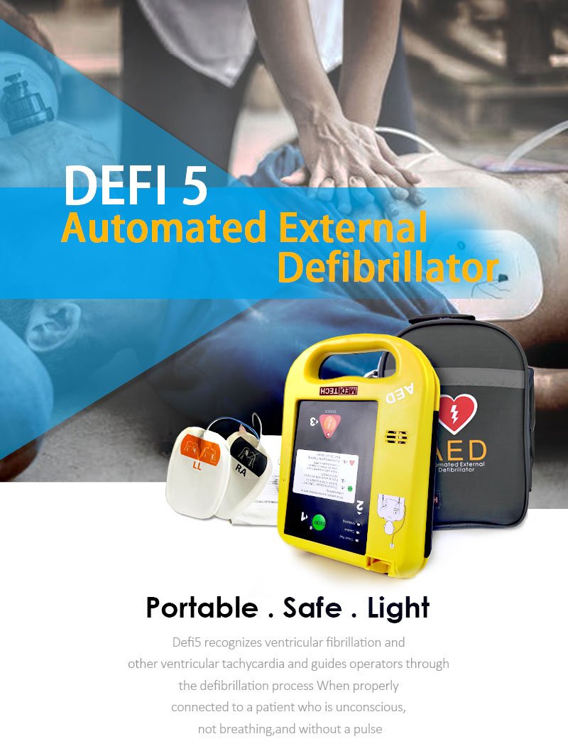 Defi 5 AED with Lock-out Protection to Prevent Inadvertent Defibrillation, Automated External Defibrillator