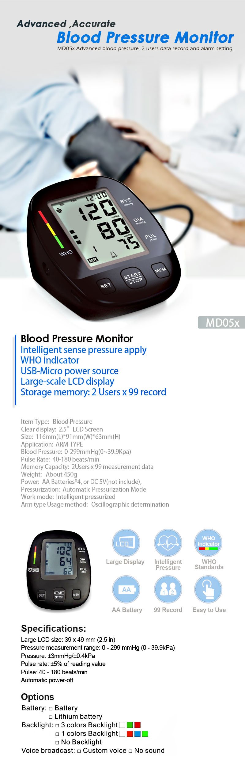 Digital Blood Pressure Monitor for Home Use and Self-Measurements