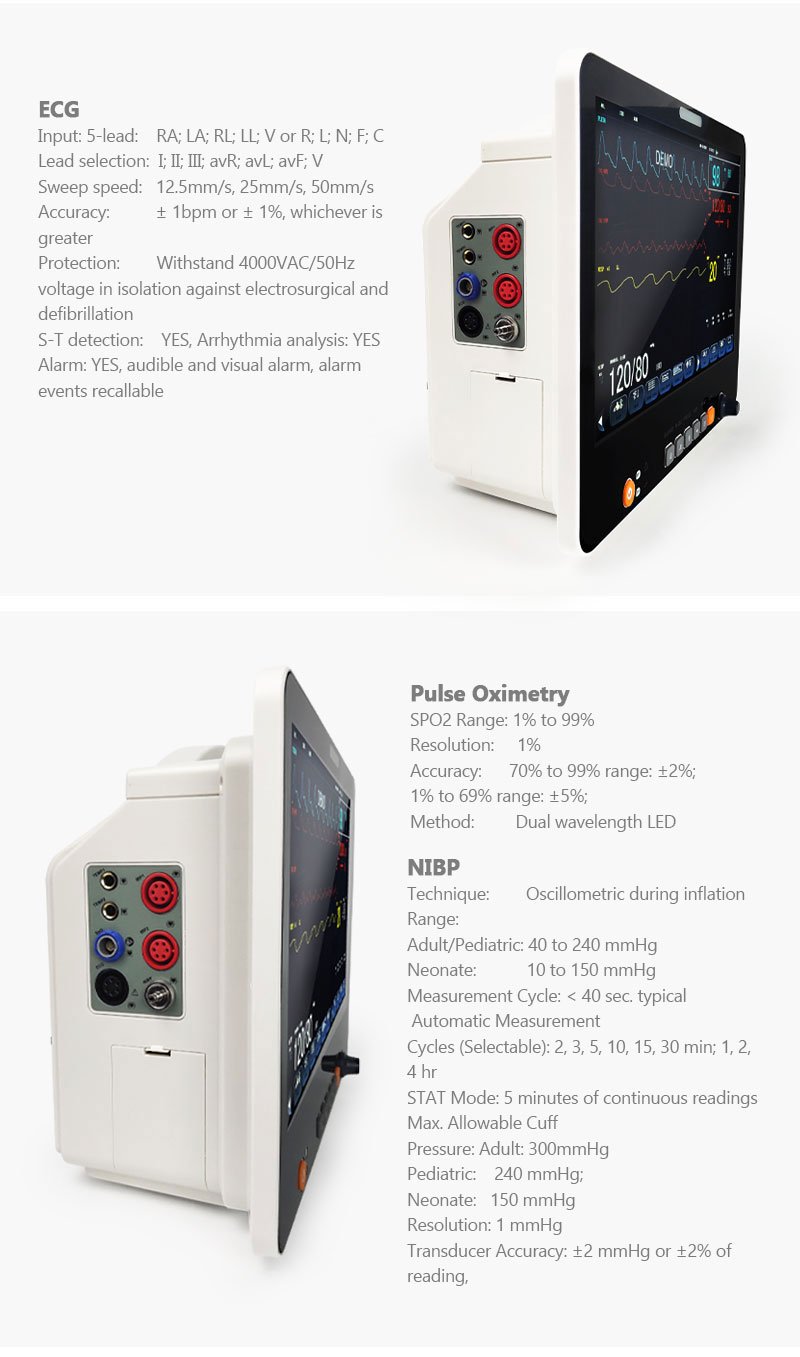 MD9015 MultiParameter Patient Monitor 15 inch Color TFT Display