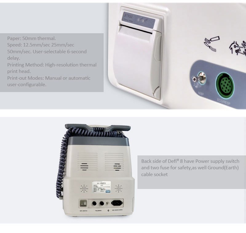 Emergency First Aid Defibrillator monitor with Biphasic and Monophasic Technology Defi 9