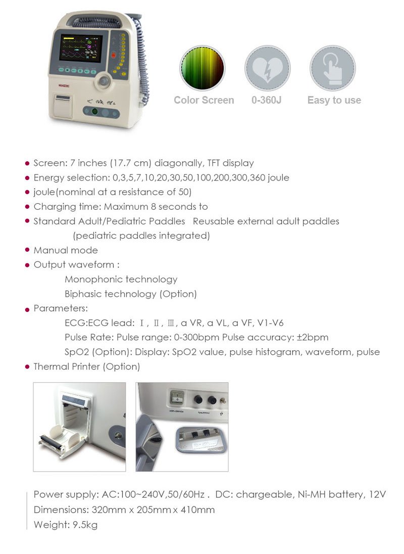 Defibrillator Professional Heart Shock Device with ECG Monitor Defi®8