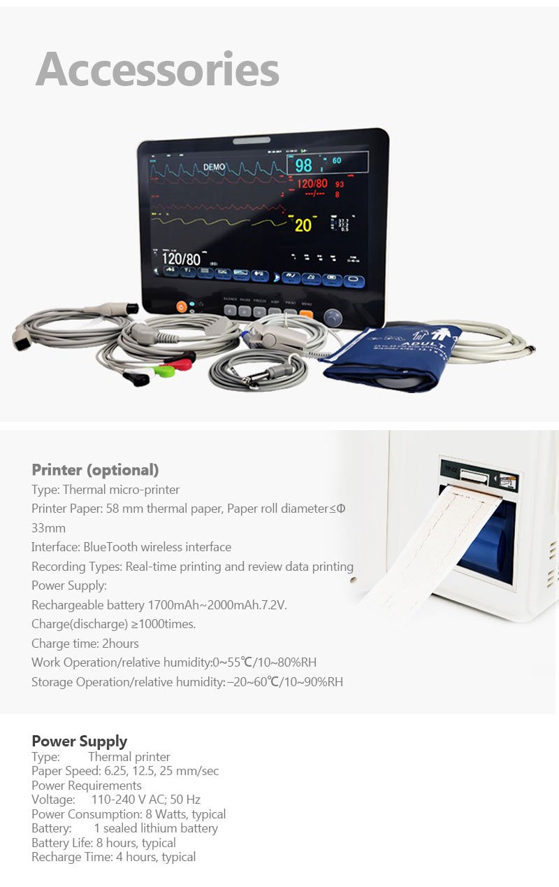 MD9015 MultiParameter Patient Monitor 15 inch Color TFT Display