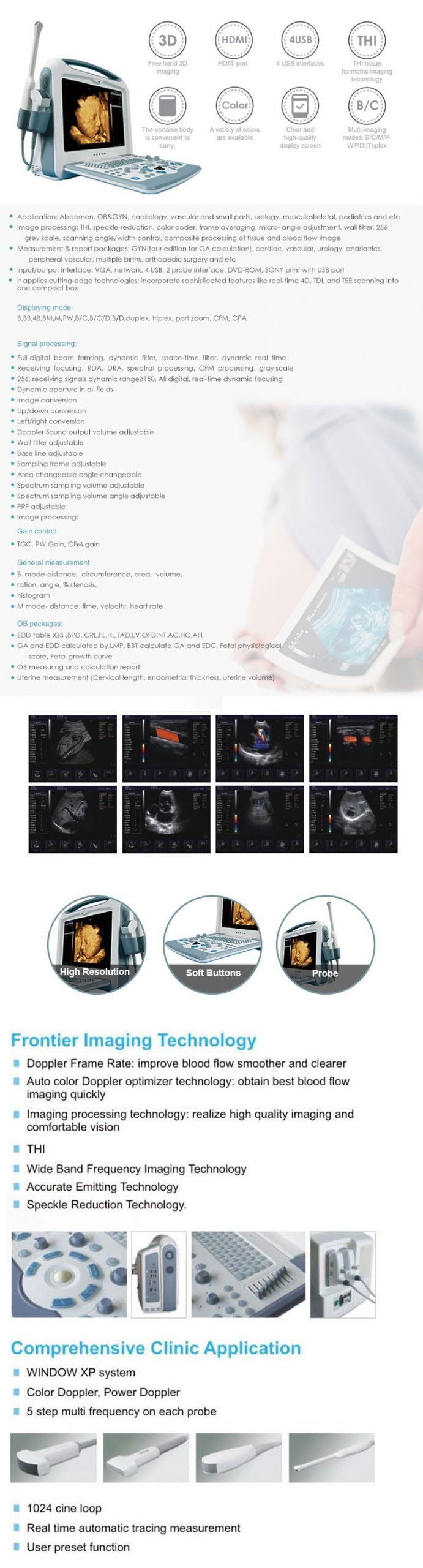 Medical Device S8i Color Portable Ultrasound Scanner