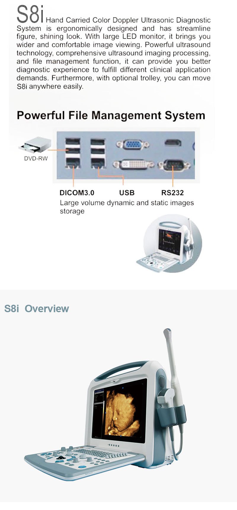 Medical Device S8i Color Portable Ultrasound Scanner