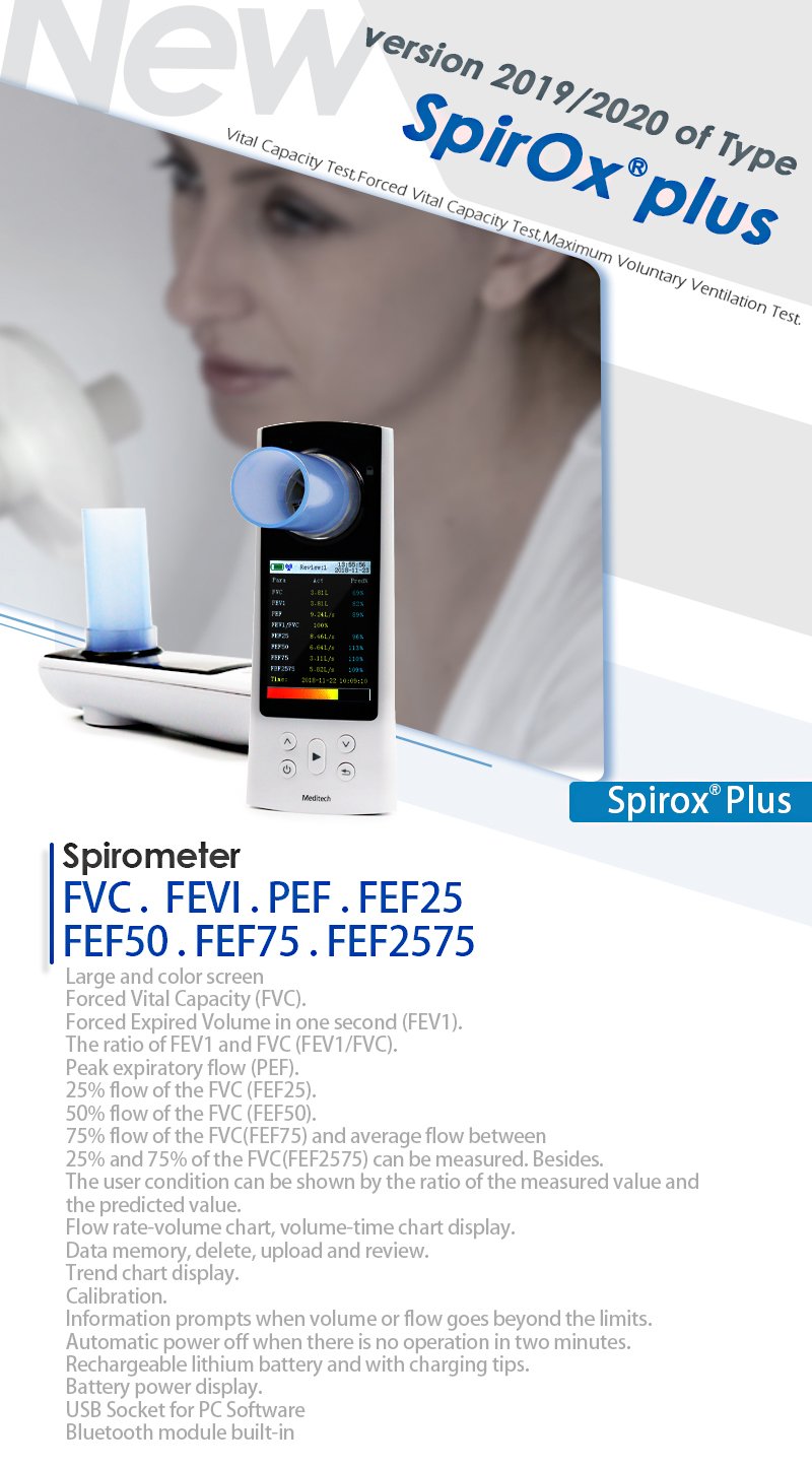 Spirometer Pulmonary Lung Function Spirox Plus
