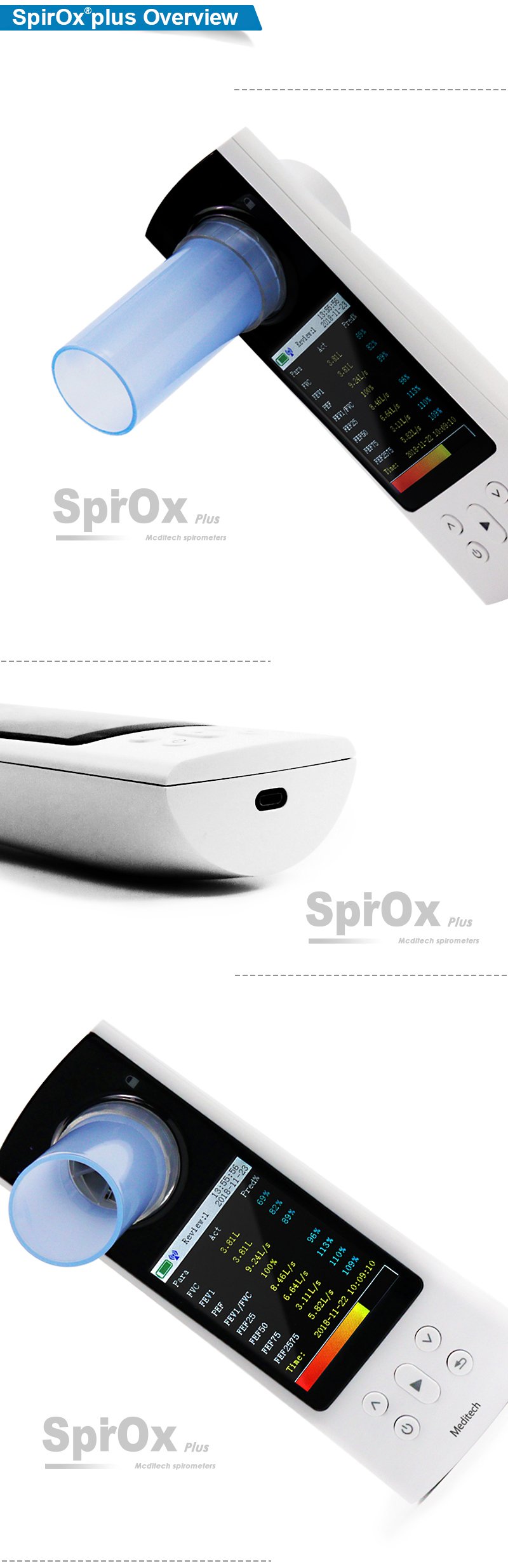 Spirometer Pulmonary Lung Function Spirox Plus